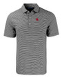 Nebraska Cornhuskers College Vault Cutter & Buck Forge Eco Double Stripe Stretch Recycled Mens Big &Tall Polo Black/White Mannequin