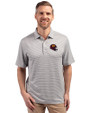 Washington Commanders NFL Helmet Cutter & Buck Forge Eco Double Stripe Stretch Recycled Mens Big &Tall Polo Polished/White Front