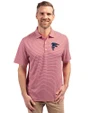 Atlanta Falcons Americana Cutter & Buck Forge Eco Double Stripe Stretch Recycled Mens Big &Tall Polo Cardinal Red/White Front