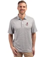 Alabama Crimson Tide Alumni Cutter & Buck Forge Eco Double Stripe Stretch Recycled Mens Big &Tall Polo Polished/White Front