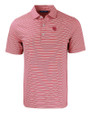 Nebraska Cornhuskers College Vault Cutter & Buck Forge Eco Double Stripe Stretch Recycled Mens Polo Red/White Mannequin
