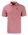 Louisville Cardinals College Vault Cutter & Buck Forge Eco Double Stripe Stretch Recycled Mens Polo Cardinal Red/White Mannequin