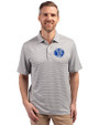 Air Force Falcons College Vault Cutter & Buck Forge Eco Double Stripe Stretch Recycled Mens Polo Polished/White Front