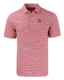 New England Patriots NFL Helmet Cutter & Buck Forge Eco Double Stripe Stretch Recycled Mens Polo Red/White Mannequin