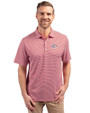 Kansas City Chiefs Americana Cutter & Buck Forge Recycled Double Stripe Four-Way Stretch Mens Polo Cardinal Red/White Front