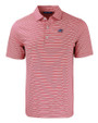Carolina Panthers Americana Cutter & Buck Forge Eco Double Stripe Stretch Recycled Mens Polo Red/White Mannequin