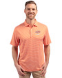 Oklahoma State Cowboys Alumni Cutter & Buck Forge Eco Double Stripe Stretch Recycled Mens Polo College Orange/White Front