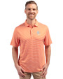 Clemson Tigers Alumni Cutter & Buck Forge Eco Double Stripe Stretch Recycled Mens Polo College Orange/White Front