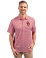 Oklahoma Sooners Alumni (Patterns BL&EG) Cutter & Buck Forge Eco Double Stripe Stretch Recycled Mens Polo Cardinal Red/White Front