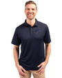 Atlanta Falcons Americana Cutter & Buck Forge Eco Stretch Recycled Mens Big & Tall Polo Navy Blue Front