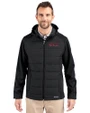 Texas Tech Red Raiders College Vault Cutter & Buck Evoke Hybrid Eco Softshell Recycled Full Zip Mens Big & Tall Hooded Jacket Black Front