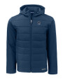 Penn State Nittany Lions Alumni Cutter & Buck Evoke Hybrid Eco Softshell Recycled Full Zip Mens Big & Tall Hooded Jacket Navy Blue Mannequin