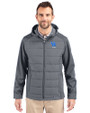 Kentucky Wildcats Alumni Cutter & Buck Evoke Hybrid Eco Softshell Recycled Full Zip Mens Big & Tall Hooded Jacket Elemental Grey Front