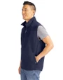 Seattle Seahawks NFL Helmet Cutter & Buck Charter Eco Full-Zip Mens Big & Tall Vest Navy Blue Side