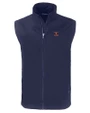 Texas Longhorns Alumni Cutter & Buck Charter Eco Full-Zip Mens Big & Tall Vest Navy Blue Mannequin