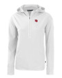 Nebraska Cornhuskers College Vault Cutter & Buck Daybreak Eco Recycled Womens Half Zip Hoodie White Mannequin