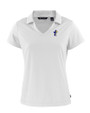 Kansas Jayhawks College Vault Cutter & Buck Daybreak Eco Recycled Womens V-neck Polo White Mannequin