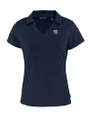 North Carolina Tar Heels Alumni Cutter & Buck Daybreak Eco Recycled Womens V-neck Polo Navy Blue Mannequin