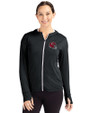 Kansas City Chiefs NFL Helmet Cutter & Buck Daybreak Eco Recycled Womens Full Zip Hoodie Black Front