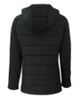 Nebraska Cornhuskers College Vault Cutter & Buck Evoke Hybrid Softshell Recycled Full Zip Womens Hooded Jacket Black Mannequin Back