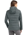 Kansas City Chiefs NFL Helmet Cutter & Buck Evoke Hybrid Softshell Recycled Full Zip Womens Hooded Jacket Elemental Grey Back