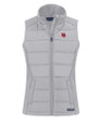 Nebraska Cornhuskers College Vault Cutter & Buck Evoke Hybrid Softshell Recycled Womens Full Zip Vest CONCRETE Mannequin