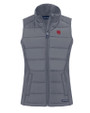 Nebraska Cornhuskers College Vault Cutter & Buck Evoke Hybrid Softshell Recycled Womens Full Zip Vest Elemental Grey Mannequin