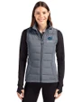 Florida Gators Alumni Cutter & Buck Evoke Hybrid Softshell Recycled Womens Full Zip Vest Elemental Grey Front
