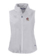Louisville Cardinals College Vault Cutter & Buck Charter Recycled Packable Womens Full Zip Vest Polished Medium Gray Mannequin