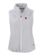 Nebraska Cornhuskers College Vault Cutter & Buck Charter Eco Recycled Full-Zip Womens Vest Polished Medium Gray Mannequin