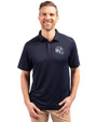Buffalo Bills NFL Helmet Cutter & Buck Forge Eco Stretch Recycled Mens Polo Navy Blue Front