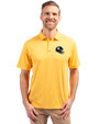 Pittsburgh Steelers NFL Helmet Cutter & Buck Forge Eco Stretch Recycled Mens Polo College Gold Heather Front