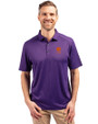 Clemson Tigers Alumni Cutter & Buck Forge Eco Stretch Recycled Mens Polo Dark College Purple Heather Front