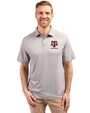 Texas A&M Aggies Alumni Cutter & Buck Forge Eco Stretch Recycled Mens Polo Polished Medium Gray Front
