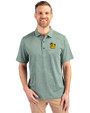 Baylor Sailor Bear College Vault Cutter & Buck Forge Eco Heather Stripe Stretch Recycled Mens Polo Hunter Heather Front