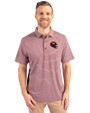 Washington Commanders NFL Helmet Cutter & Buck Forge Eco Heather Stripe Stretch Recycled Mens Polo Bordeaux Heather Front