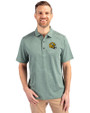Green Bay Packers NFL Helmet Cutter & Buck Forge Eco Heather Stripe Stretch Recycled Mens Polo Hunter Heather Front