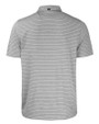 Carolina Panthers Americana Cutter & Buck Forge Eco Heather Stripe Stretch Recycled Mens Polo Elemental Grey Heather Mannequin Back