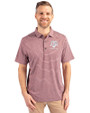 Texas A&M Aggies Alumni Cutter & Buck Forge Eco Heather Stripe Stretch Recycled Mens Polo Bordeaux Heather Front