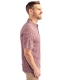 Texas A&M Aggies Alumni Cutter & Buck Forge Eco Heather Stripe Stretch Recycled Mens Polo Bordeaux Heather Side