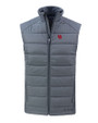 Nebraska Cornhuskers College Vault Cutter & Buck Evoke Hybrid Softshell Recycled Mens Full Zip Vest Elemental Grey Mannequin