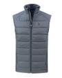 New England Patriots NFL Helmet Cutter & Buck Evoke Hybrid Softshell Recycled Mens Full Zip Vest Elemental Grey Mannequin