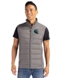 Philadelphia Eagles NFL Helmet Cutter & Buck Evoke Hybrid Softshell Recycled Mens Full Zip Vest Elemental Grey Front