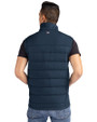 Detroit Lions Americana Cutter & Buck Evoke Hybrid Softshell Recycled Mens Full Zip Vest Navy Blue Back