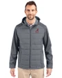 Alabama Crimson Tide Alumni Cutter & Buck Evoke Recycled Honeycomb Fleece Mens Hybrid Full Zip Jacket Elemental Grey Front