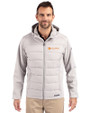 Tennessee Volunteers Alumni Cutter & Buck Evoke Hybrid Softshell Recycled Full Zip Mens Hooded Jacket CONCRETE Front