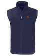 Texas Longhorns Alumni Cutter & Buck Charter Eco Recycled Mens Full-Zip Vest Navy Blue Mannequin