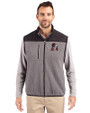 Arkansas Razorbacks College Vault Cutter & Buck Cascade Eco Fleece Mens Vest Elemental Grey/Black Front