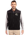 New Orleans Saints NFL Helmet Cutter & Buck Cascade Eco Fleece Mens Vest Black Front