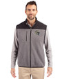 New Orleans Saints NFL Helmet Cutter & Buck Cascade Eco Fleece Mens Vest Elemental Grey/Black Front